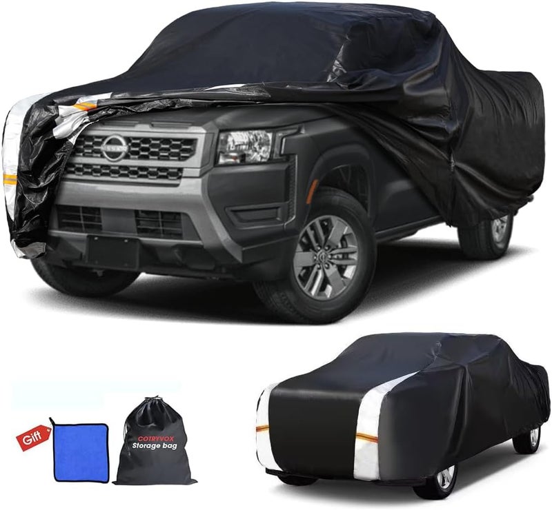 Cotryvox Nissan Frontier Truck Cover Custom Fit 2021-2026 King Cab/Crew Cab SB (4.9'-6.1') with Door Zipper, 12 Layers Full Exterior Pickup Truck Cover Waterproof All Weather,Wind Dust Sun and UV Protection. - Image 1